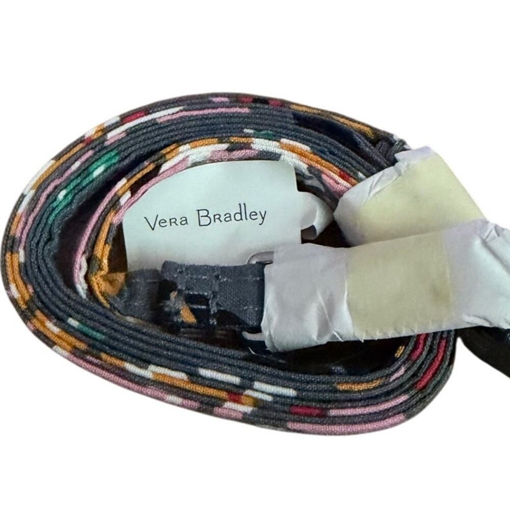 Vera Bradley Gray Floral Fabric Belt Pink Orange D Ring Buckle Women’s NWT